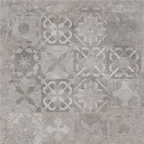 Cerrad Softcement silver dekor PATCHWORK matný 59,7 x 59,7 cm