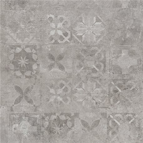 Cerrad Softcement silver dekor PATCHWORK lesklý 59,7 x 59,7 cm
