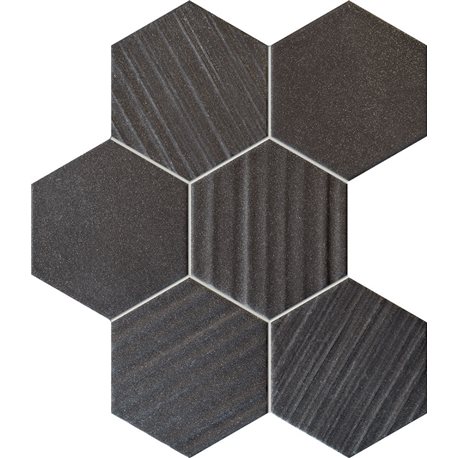 Tubadzin mozaika Horizon hex black 28,9 x 22,1 cm 