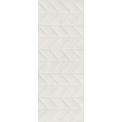 Marazzi Work White Structured Spike 3D M138 matný obklad rektifikovaný 30 x 90 cm