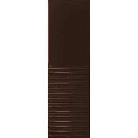 Tubadzin Groove Brown 2 STR obklad lesklý 29,8 x 7,8 cm