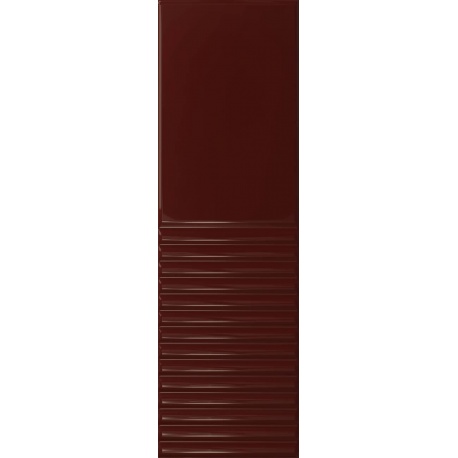 Tubadzin Groove Burgundy 2 STR obklad lesklý 29,8 x 7,8 cm