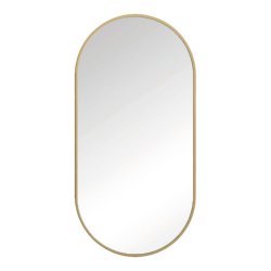 EMPORIA VIRGO oválne LED zrkadlo 100 × 50 cm so zlatým rámom