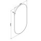 EMPORIA VIRGO oválne LED zrkadlo 100 × 50 cm so zlatým rámom – technický nákres